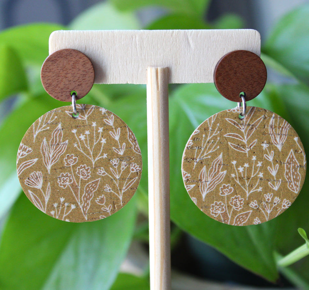 Leather Round Earrings