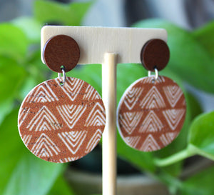 Leather Round Earrings