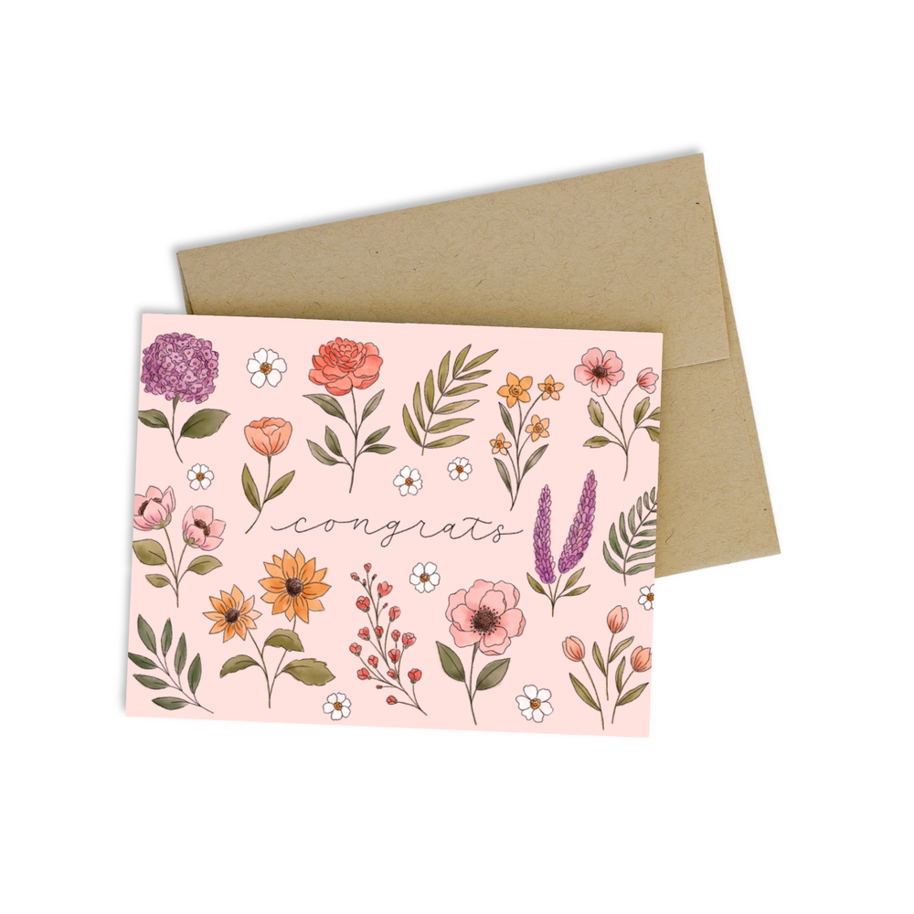 
            
                Load image into Gallery viewer, Wildflower Congrats Card
            
        